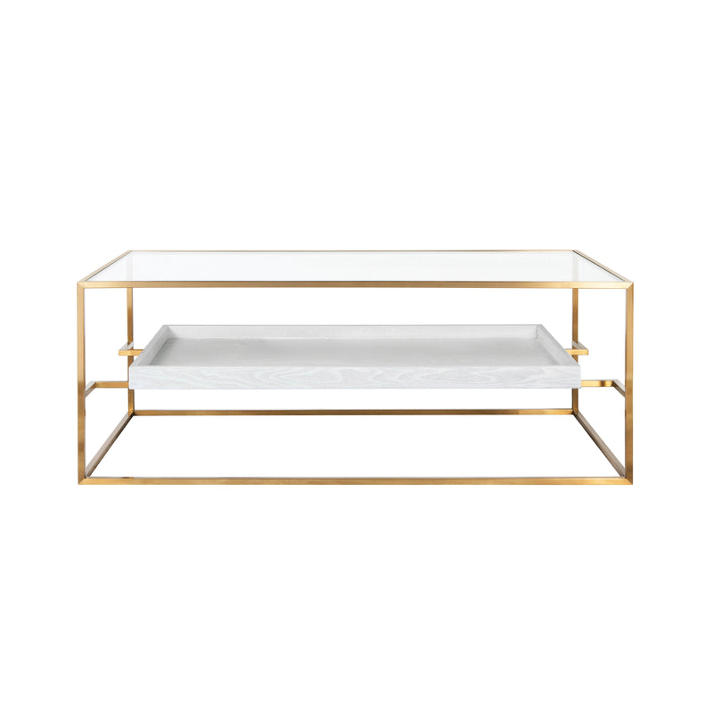 REGIS COFFEE TABLE - WHITE WASHED