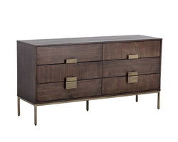 Brickell Dresser - Antique Brass - Dark Mango
