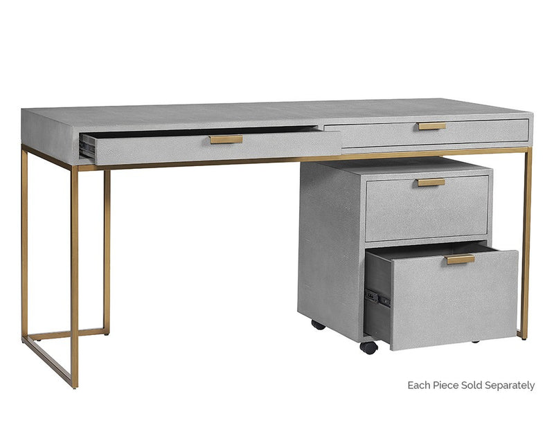 Shangrila File Cabinet - Grey Shagreen