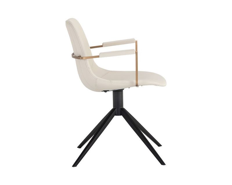 Kassius Swivel Dining Armchair - Cream