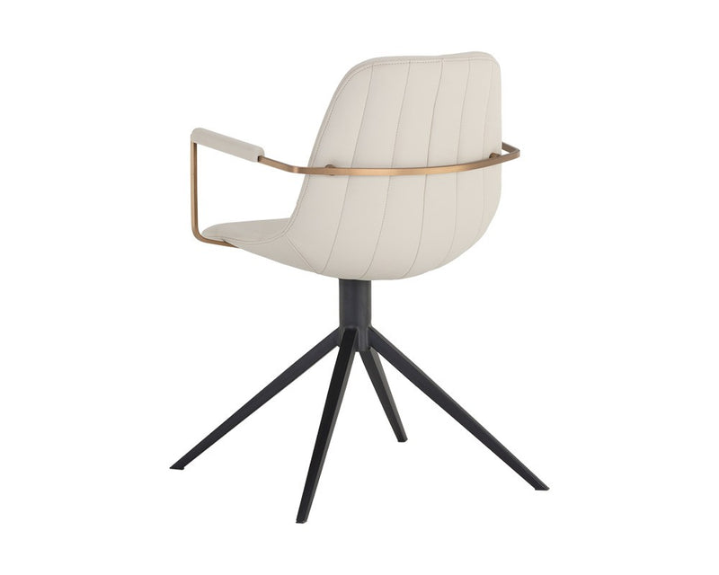 Kassius Swivel Dining Armchair - Cream