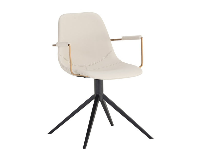Kassius Swivel Dining Armchair - Cream