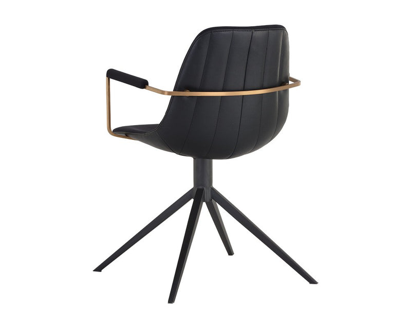 Kassius Swivel Dining Armchair - Black
