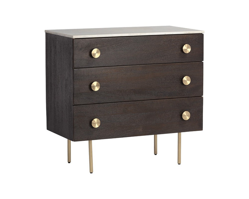 Draper Dresser - White Marble / Dark Walnut