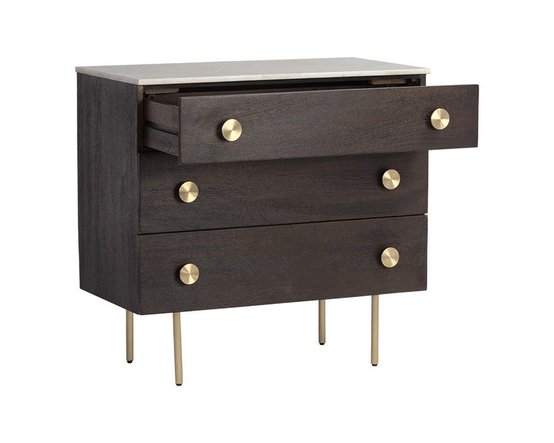 Draper Dresser - White Marble / Dark Walnut