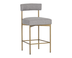 Cortel Counter Stool - Antique Brass & Cement