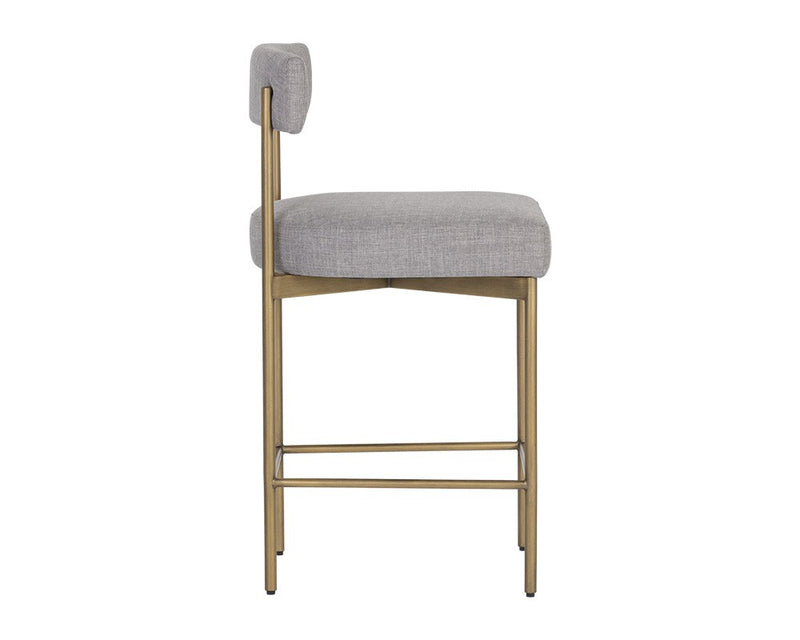 Cortel Counter Stool - Antique Brass & Cement