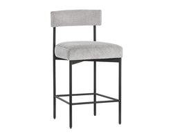 Cortel Counter Stool - Black & Stone