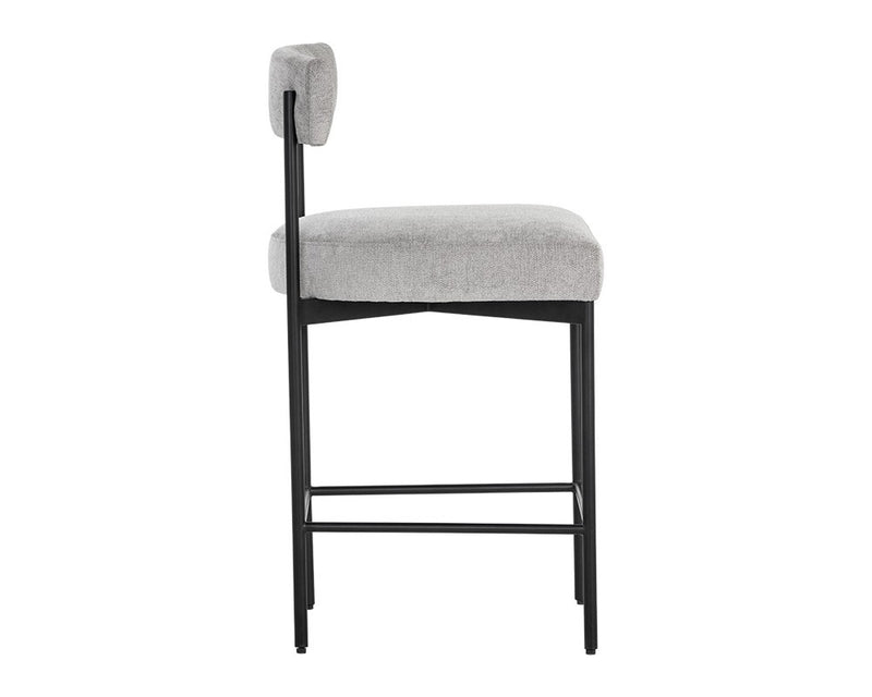 Cortel Counter Stool - Black & Stone