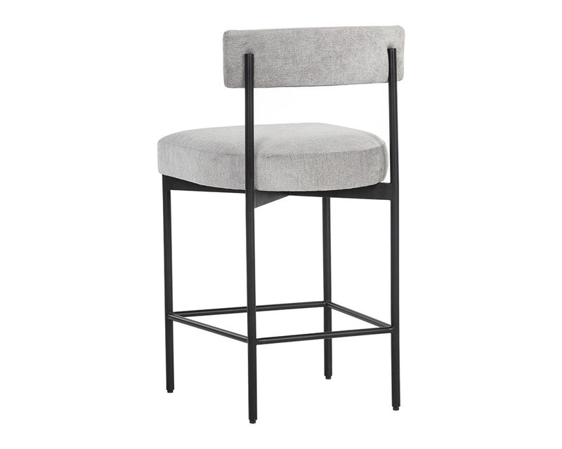Cortel Counter Stool - Black & Stone