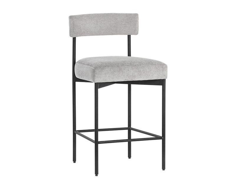 Cortel Counter Stool - Black & Stone