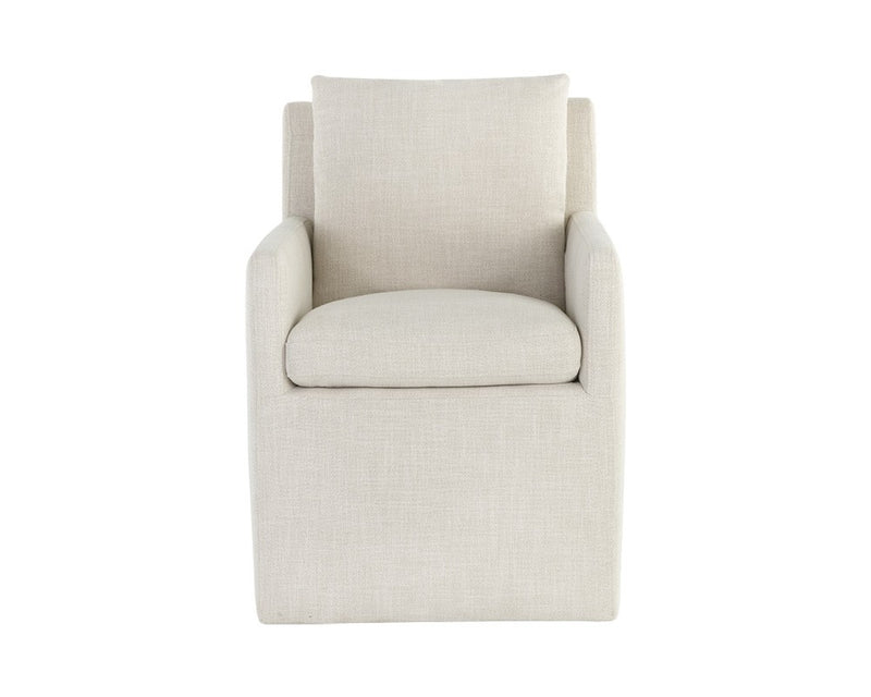 Upcountry Wheeled Dining Armchair - Linen