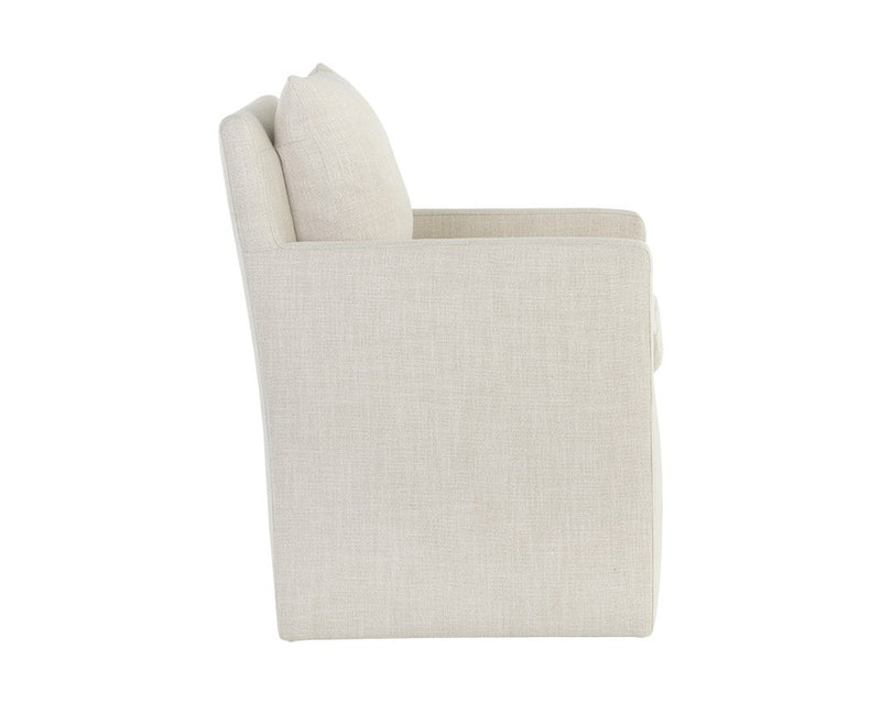 Upcountry Wheeled Dining Armchair - Linen