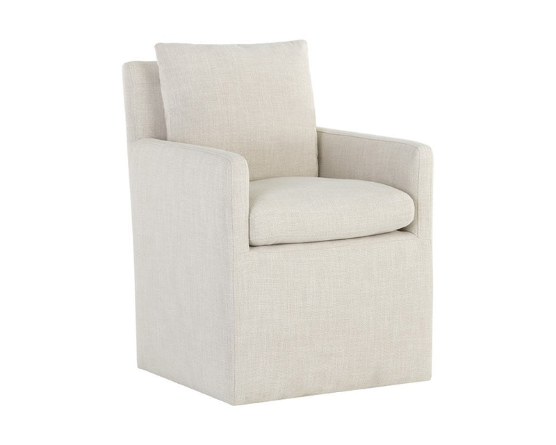 Upcountry Wheeled Dining Armchair - Linen