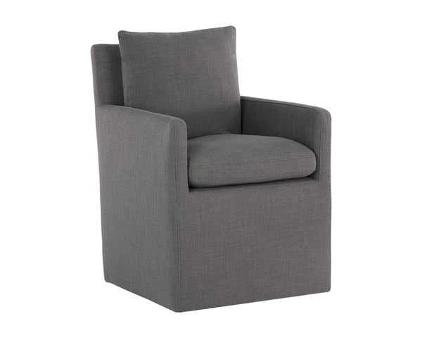 Upcountry Wheeled Dining Armchair - Smoke