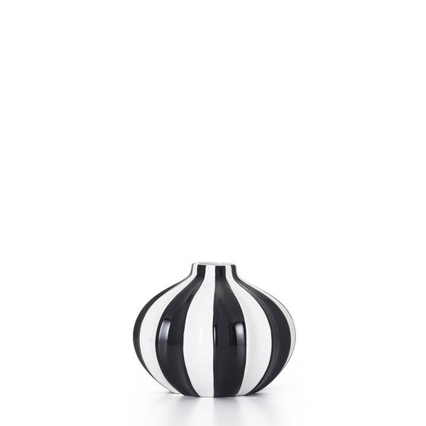 Abstract 5.5h" Black Band Ceramic Gourd Vase