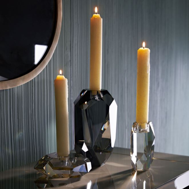 Violet Candle Holders Set of 3 - Champagne