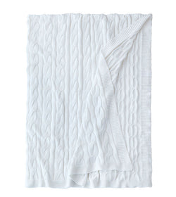AVALON CABLEKNIT THROW IN IVORY
