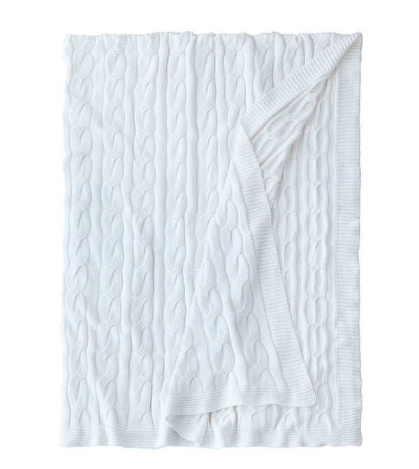 AVALON CABLEKNIT THROW IN IVORY