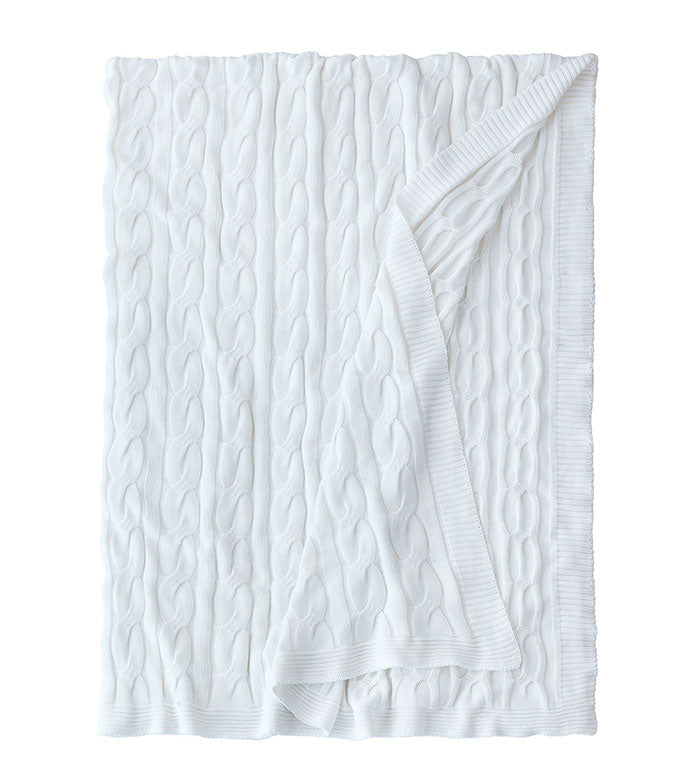 AVALON CABLEKNIT THROW IN IVORY