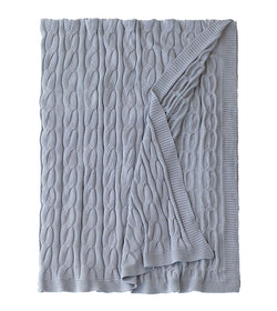 AVALON CABLEKNIT THROW IN SLATE