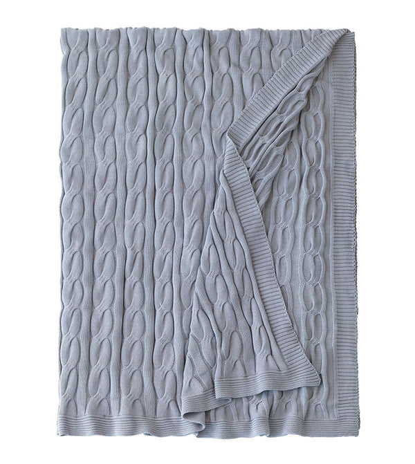 AVALON CABLEKNIT THROW IN SLATE