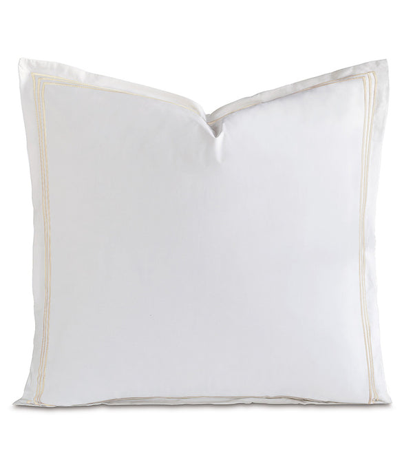 Tessa Cream on White Euro Sham