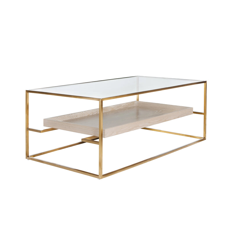 REGIS COFFEE TABLE - CERUSED OAK