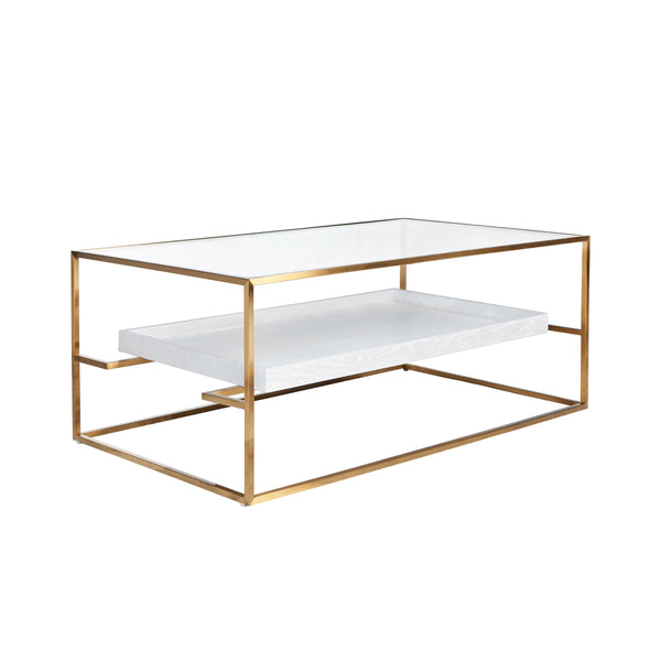 REGIS COFFEE TABLE - WHITE WASHED