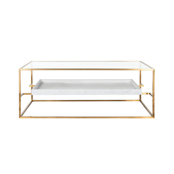 REGIS COFFEE TABLE - WHITE WASHED