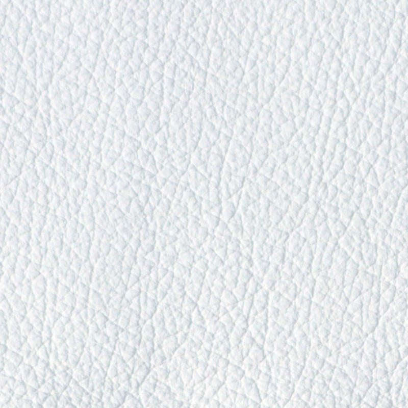 White leather. An attractive corrected grain leather, with a plain pigmented finish that offers ideal light fastness, stain protection and a soft feel.   Excellent durability with minimal maintenance. This top coated leather is very durable and will provide excellent wear characteristics for high traffic areas, if maintained properly. 