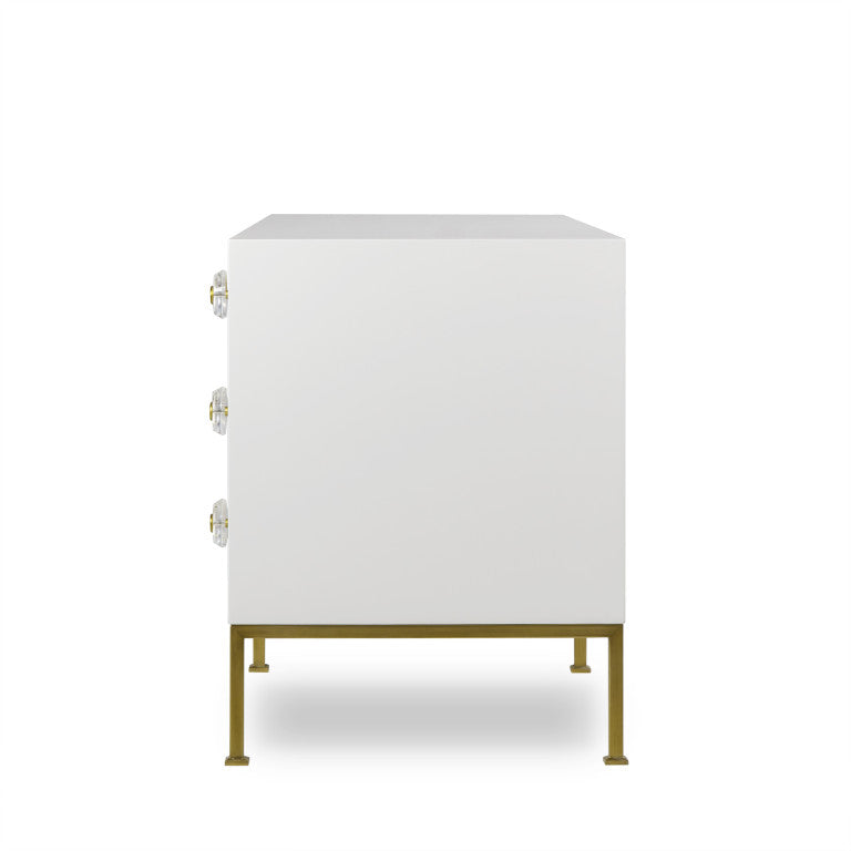 Formal 6 Drawer White Lacquer Dresser