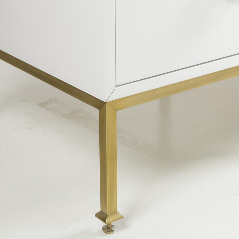 Formal 6 Drawer White Lacquer Dresser